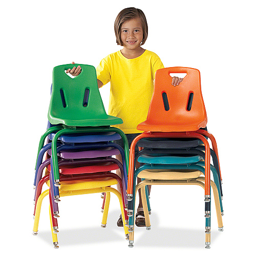 Jonti-Craft Berries Plastic Chairs with Powder Coated Legs Yellow Seat Color - Polypropylene Seat Material - Powder Coated Frame Color - Steel Frame Material - Four-legged Base - Yellow - 1 Each (8124JC1007)