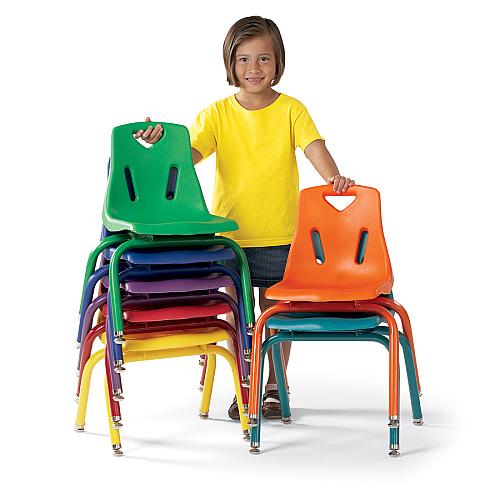 Jonti-Craft Berries Plastic Chair with Powder Coated Legs Steel Frame Material - Four-legged Base - Purple - Polypropylene - 1 Each (8120JC1004)