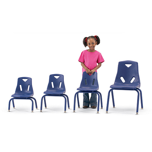 Jonti-Craft Berries Plastic Chair with Powder Coated Legs Steel Frame Material - Four-legged Base - Blue - Polypropylene - 1 Each (8120JC1003)