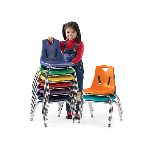 Jonti-Craft Berries Plastic Chairs with Chrome-Plated Legs Purple Seat Color - Polypropylene Seat Material - Steel Frame Material - Four-legged Base - Purple - 1 Each (8142JC1004)
