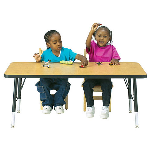 Jonti-Craft Berries Elementary Height Color Edge Rectangle Table Laminated Rectangle Top - Four Leg Base - 4 Legs - Height Adjustable - 15" to 24" Adjustment - 48" Table Top Length x 24" Table Top Width x 1.13" Table Top Thickness - 24" Heigh (6403JCE119)