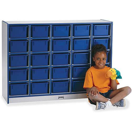Rainbow Accents Rainbow Accents Cubbie-trays Storage Unit 25 Compartment(s) - 35.50" Height x 48" Width x 15" Depth - Laminated - Light Wood - Freckled Gray - Rubber, Wood - 1 Each (0426JCWW003)