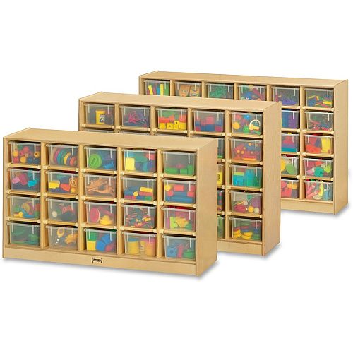 Jonti-Craft Rainbow Accents 20 Cubbie-tray Mobile Storage Unit 29.50" Height x 48" Width x 15" Depth - Durable - Baltic - Acrylic, Rubber - 1 Each (04210JC)