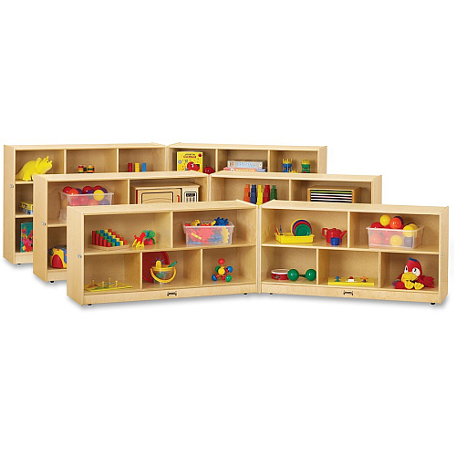 Jonti-Craft Rainbow Accents Toddler Fold-n-Lock Mobile Storage 24.50" Height x 96" Width x 15" Depth - Foldable, Lockable, Laminated, Durable, Rounded Corner - Baltic - Hard Rubber - 1 Each (0326JC)