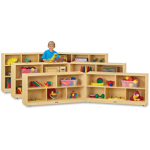 Jonti-Craft Rainbow Accents Toddler Fold-n-Lock Mobile Storage 24.50" Height x 96" Width x 15" Depth - Foldable, Lockable, Laminated, Durable, Rounded Corner - Baltic - Hard Rubber - 1 Each (0326JC)