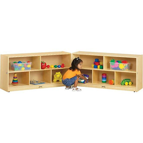 Jonti-Craft Rainbow Accents Toddler Fold-n-Lock Mobile Storage 24.50" Height x 96" Width x 15" Depth - Foldable, Lockable, Laminated, Durable, Rounded Corner - Baltic - Hard Rubber - 1 Each (0326JC)