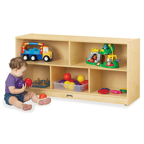 Jonti-Craft Rainbow Accents Toddler Single Mobile Storage Unit 5 Compartment(s) - 24.50" Height x 48" Width x 15" Depth - Durable - Baltic - Acrylic, Rubber - 1 Each (0324JC)