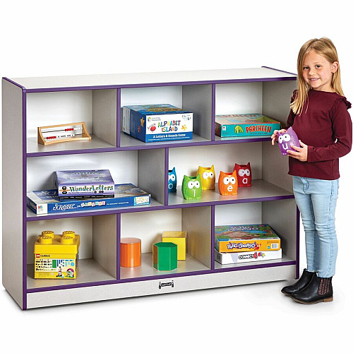 Jonti-Craft Rainbow Accents Super-size Mobile Storage 35.50" Height x 48" Width x 15" Depth - Durable, Laminated - Purple - Hard Rubber - 1 Each (2691JCWW004)