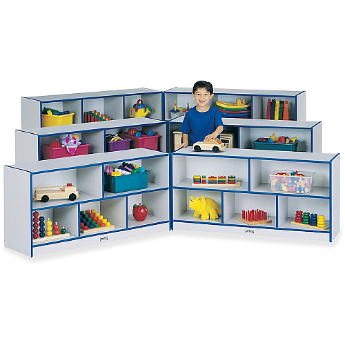 Jonti-Craft Rainbow Accents Fold-n-Lock Storage Shelf 29.50" Height x 96" Width x 15" Depth - Lockable, Foldable - Purple - Hard Rubber - 1 Each (0292JCWW004)