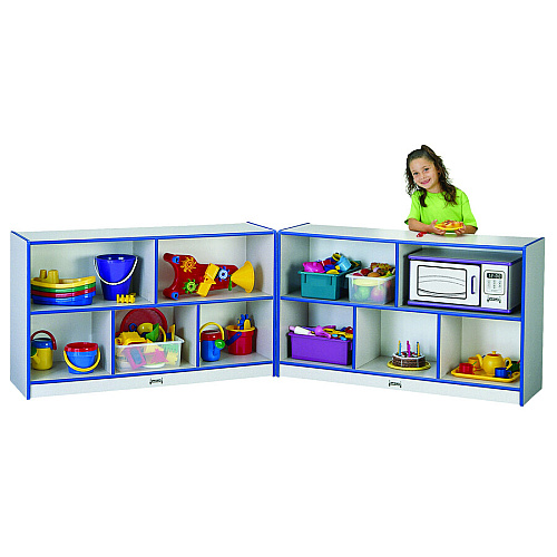Jonti-Craft Rainbow Accents Fold-n-Lock Storage Shelf 29.50" Height x 96" Width x 15" Depth - Lockable, Foldable - Purple - Hard Rubber - 1 Each (0292JCWW004)