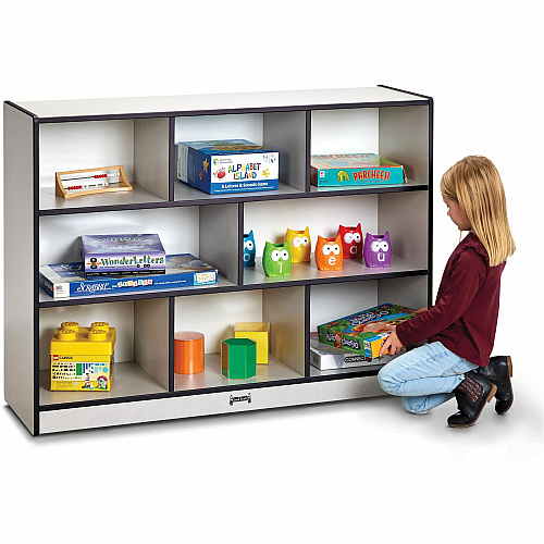 Jonti-Craft Rainbow Accents Super-size Mobile Storage 35.50" Height x 48" Width x 15" Depth - Durable, Laminated - Black - Hard Rubber - 1 Each (2691JCWW180)