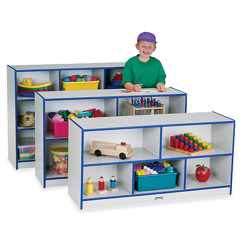 Jonti-Craft Rainbow Accents Super-size Mobile Storage 35.50" Height x 48" Width x 15" Depth - Durable, Laminated - Black - Hard Rubber - 1 Each (2691JCWW180)