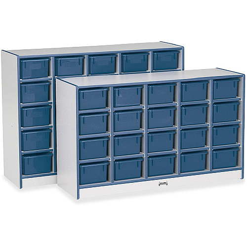Jonti-Craft Rainbow Accents Toddler Single Storage 20 Compartment(s) - 29.50" Height x 48" Width x 15" Depth - Laminated, Chip Resistant - Navy - Rubber - 1 Each (0420JCWW112)