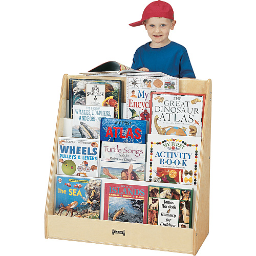 Jonti-Craft Rainbow Accents Birch Flushback Pick-a-Book Stand 5 Compartment(s) - Compartment Size : 1" - 27.50" Height x 30" Width x 13.50" Depth - Rounded Corner, Durable, Yellowing Resistant - UV Acrylic - Baltic - Birch Plywood - 1 Each (3514JC)