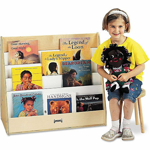 Jonti-Craft Pick-a-Book Stand 4 Shelf(ves) - 27.50" Height x 30" Width x 16.50" Depth - Rounded Edge, Kick Plate, Durable, Wipeable, Wear Resistant, Tear Resistant - Birch - 1 Each (3508JC)