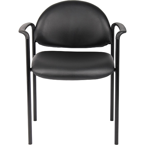 Boss Diamond Stacking Chair with Arm Black - Fabric - 1 Each (B9501CS)