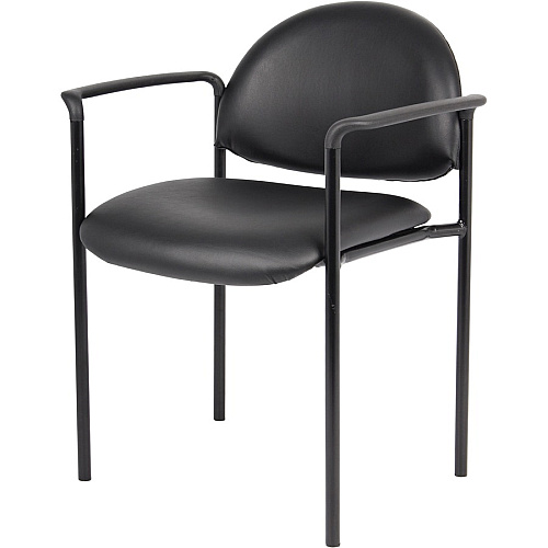 Boss Diamond Stacking Chair with Arm Black - Fabric - 1 Each (B9501CS)