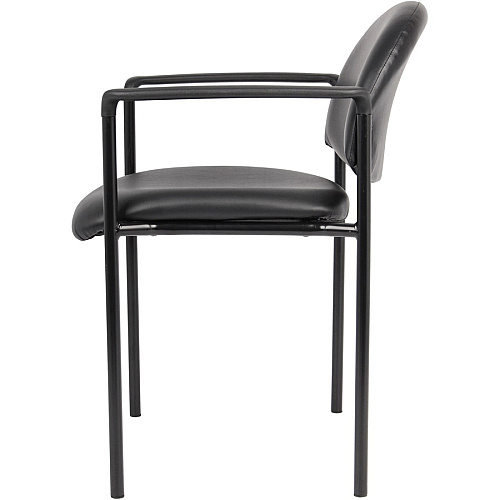 Boss Diamond Stacking Chair with Arm Black - Fabric - 1 Each (B9501CS)