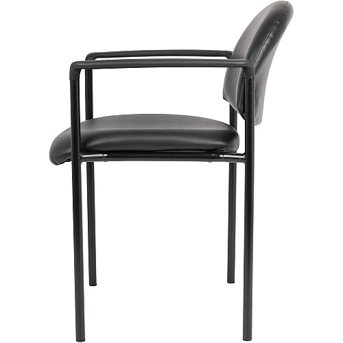 Boss Diamond Stacking Chair with Arm Black - Fabric - 1 Each (B9501CS)