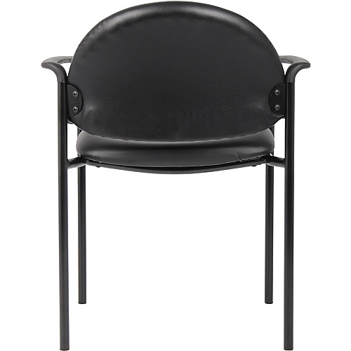 Boss Diamond Stacking Chair with Arm Black - Fabric - 1 Each (B9501CS)