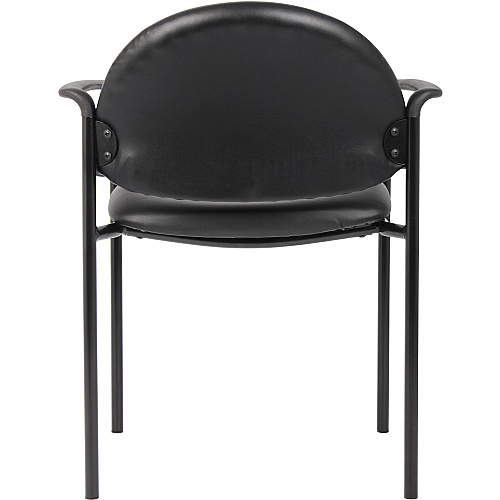 Boss Diamond Stacking Chair with Arm Black - Fabric - 1 Each (B9501CS)