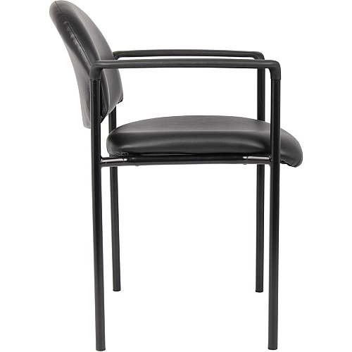 Boss Diamond Stacking Chair with Arm Black - Fabric - 1 Each (B9501CS)
