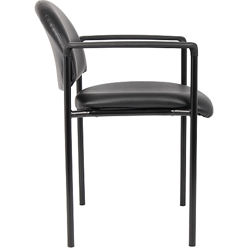 Boss Diamond Stacking Chair with Arm Black - Fabric - 1 Each (B9501CS)