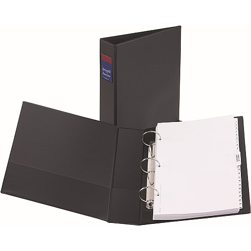 Avery&reg; Legal Durable Binder 2" Binder Capacity - Legal - 8 1/2" x 14" Sheet Size - 275 Sheet Capacity - 3 x 2" Ring(s) - Fastener(s): Round Ring - Pocket(s): 2, Internal - Polypropylene - Black - Recycled - Spine Label, Durable, Flexible, Stur (06401)