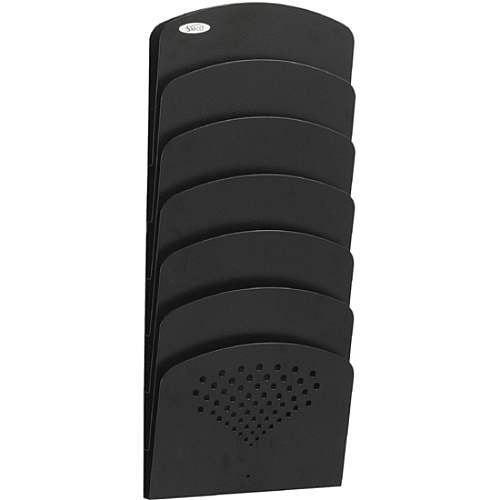 Safco Seven Pocket Letter/Legal Steel Wall Rack 7 Pocket(s) - 21.75" Height x 9.50" Width x 2" Depth - Durable - Powder Coated - Black - Steel - 1 Each (3185BL)