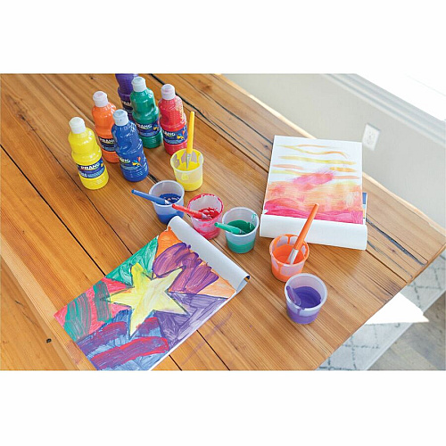 Pacon&reg; Creativity Street No-Spill Round Paint Cups With Colored Lids Assorted - 10 / Set (5100)