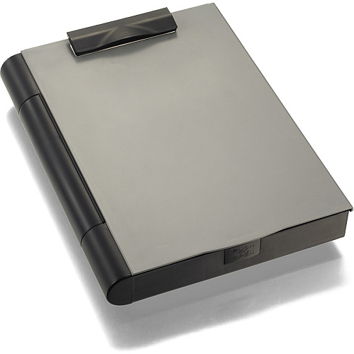 Officemate Double Storage Top-opening Form Holder 0.75" Clip Capacity - Top Opening - 9" x 12" Sheet Size - Plastic - Gray - 1 Each (83357)