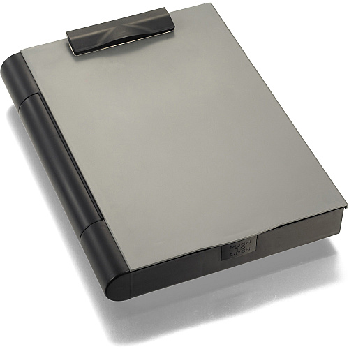 Officemate Double Storage Top-opening Form Holder 0.75" Clip Capacity - Top Opening - 9" x 12" Sheet Size - Plastic - Gray - 1 Each (83357)