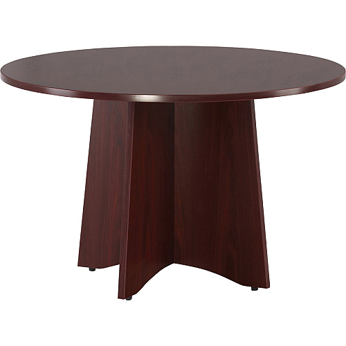 Lorell Essentials Round Conference Table Base 29" Height x 29.5" Width x 29.5" Depth - Material: Wood - Finish: Laminate, Mahogany - Leveling Glide (LLR69401)