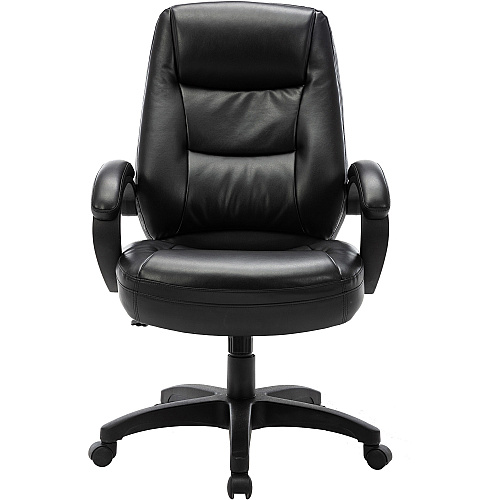 Lorell Westlake Series Executive High-Back Chair Black Seat Color - Leather Seat Material - Black Frame Color - Polyurethane Frame Material - High Back - Black - 1 Each (LLR63286)