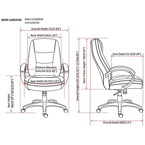 Lorell Westlake Series Executive High-Back Chair Black Seat Color - Leather Seat Material - Black Frame Color - Polyurethane Frame Material - High Back - Black - 1 Each (LLR63286)