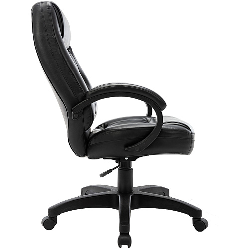 Lorell Westlake Series Executive High-Back Chair Black Seat Color - Leather Seat Material - Black Frame Color - Polyurethane Frame Material - High Back - Black - 1 Each (LLR63286)