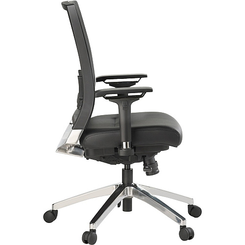Lorell Heavy-duty Full-Function Executive Office Chair Black Seat Color - Leather Seat Material - 5-star Base - Black - 1 Each (LLR90040)