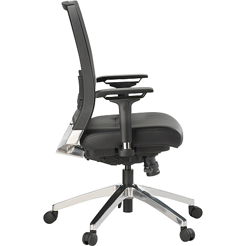 Lorell Heavy-duty Full-Function Executive Office Chair Black Seat Color - Leather Seat Material - 5-star Base - Black - 1 Each (LLR90040)