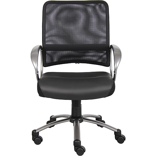 Lorell Mesh Mid-Back Task Chair Black Seat Color - Leather Seat Material - 5-star Base - Black - 1 Each (LLR69518)
