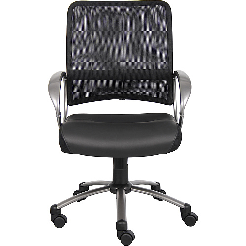 Lorell Mesh Mid-Back Task Chair Black Seat Color - Leather Seat Material - 5-star Base - Black - 1 Each (LLR69518)