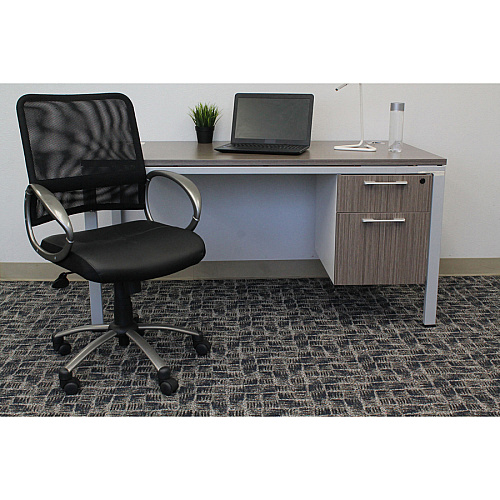 Lorell Mesh Mid-Back Task Chair Black Seat Color - Leather Seat Material - 5-star Base - Black - 1 Each (LLR69518)