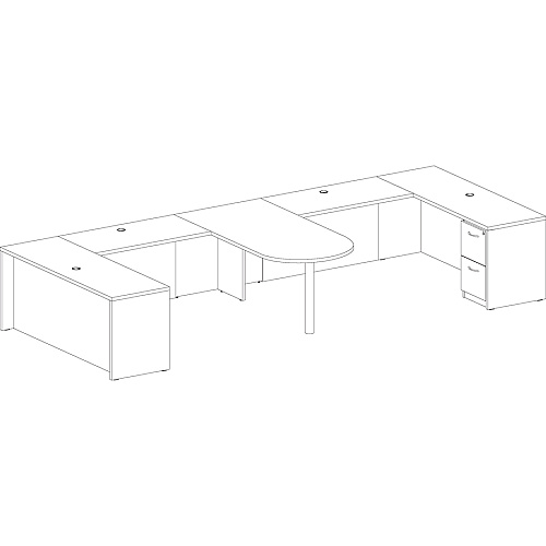 Lorell Essentials Series Credenza Shell 29.5" Height x 70.9" Width x 23.6" Depth - Finish: Laminate, Mahogany - Grommet, Durable, Adjustable Feet (LLR69376)