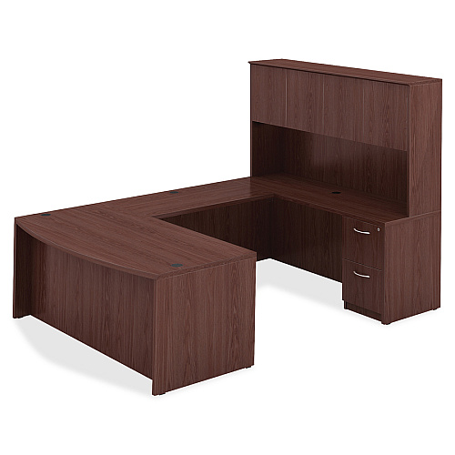 Lorell Essentials Series File/File Mobile File Cabinet 28.6" Height x 15.8" Width x 22" Depth - Double Pedestal - Finish: Laminate, Mahogany - Leveling Glide (LLR69397)