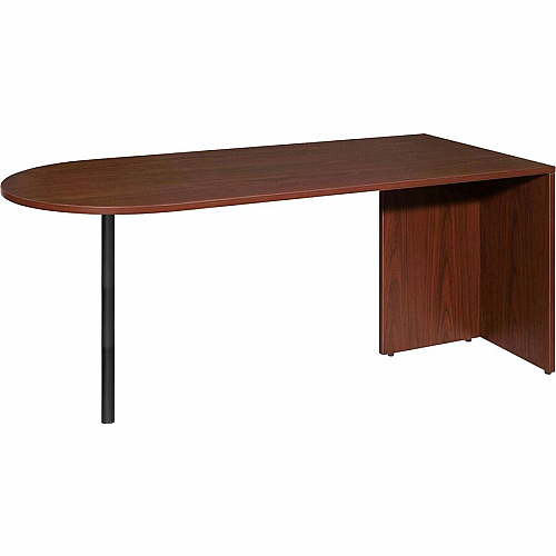 Lorell Essentials Peninsula Desk Box 1/2 29.5" Height x 30" Width x 66" Depth - Finish: Laminate, Mahogany - Durable (LLR69380)