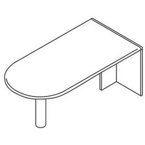 Lorell Essentials Peninsula Desk Box 1/2 29.5" Height x 30" Width x 66" Depth - Finish: Cherry, Laminate (LLR69415)