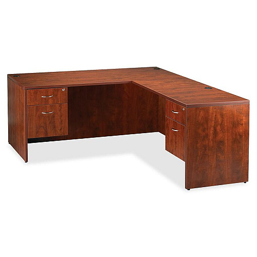 Lorell Essentials Series Return Shell 29.5" Height x 35.4" Width x 23.6" Depth - Finish: Cherry, Laminate - Grommet, Modesty Panel (LLR69423)