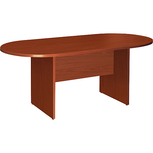 Lorell Essentials Oval Conference Tabletop 1" Height x 94.5" Width x 47.3" Depth x 1.3" Thickness - Finish: Cherry, Laminate (LLR69122)