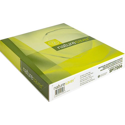 Nature Saver Letter Recycled Classification Folder 8 1/2" x 11" - 2" for Folder - 2 Divider(s) - 25 pt. - Red - 100% Recycled - 10 / Box (SP17206)