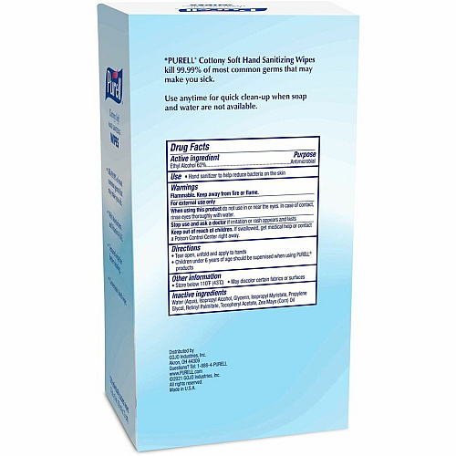 PURELL&reg; Cottony Soft Sanitizing Wipes 5" Width x 7" Length - White/ - 120 / Box (902712)