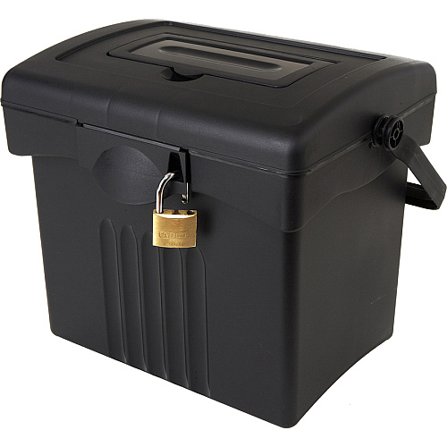Storex Portable Storage Box External Dimensions: 14.9" Length x 11" Width x 12.1" Height - Media Size Supported: Letter - Snap-tight Closure - Plastic - Black - For File - Recycled - 1 / Carton (61502U01C)